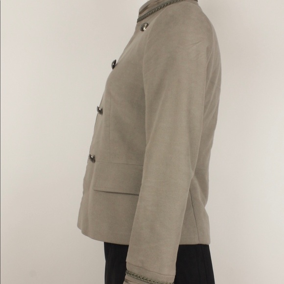 •SOLD• Zara Buttoned Military Blazer Taupe Small - Picture 6 of 8